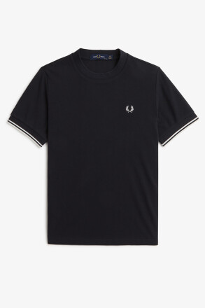 Fred Perry Ladies T-Shirt Twin Tipped Pique Black