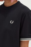 Fred Perry Ladies T-Shirt Twin Tipped Pique Black