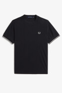 Fred Perry Ladies T-Shirt Twin Tipped Pique Black