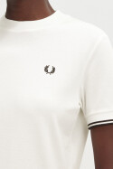 Fred Perry Ladies T-Shirt Twin Tipped Pique Snow White