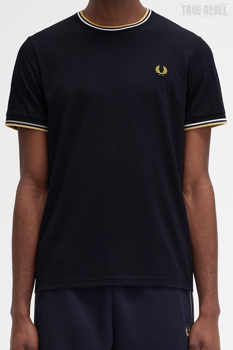 Fred Perry T-Shirt Twin Tipped Navy Ecru