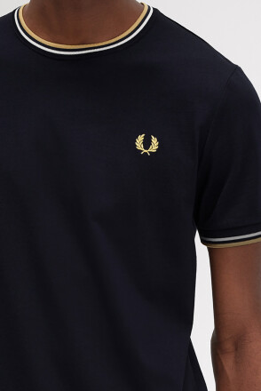 Fred Perry T-Shirt Twin Tipped Navy Ecru