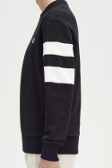 Fred Perry Tipped Sleeve Sweater Black White