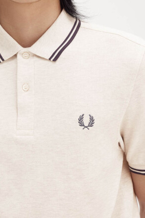 Fred Perry Polo Shirt Twin Tipped Porridge Marl