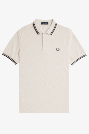 Fred Perry Polo Shirt Twin Tipped Porridge Marl