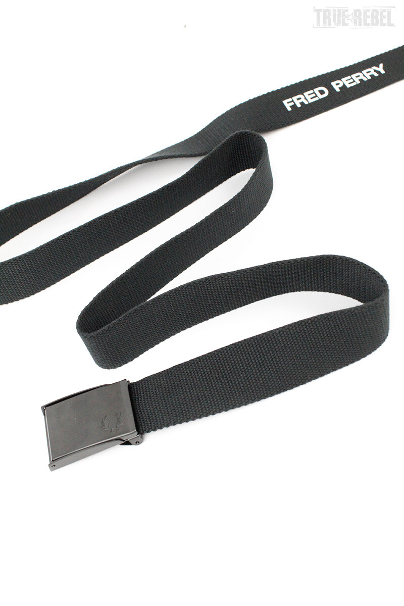 Fred Perry Webbing Branded Belt Black