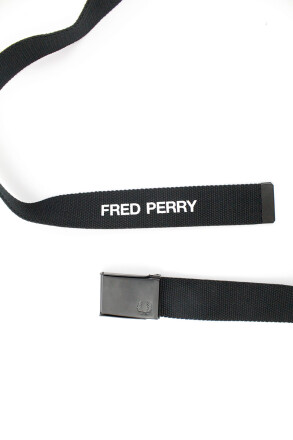 Fred Perry Webbing Branded Belt Black