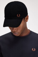 Fred Perry Cap Pique Black Whiskey Brown