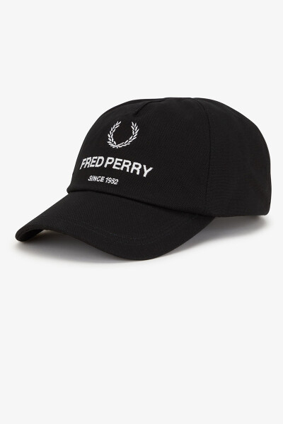 Fred Perry Cotton Canvas Branded Cap Black 50 00