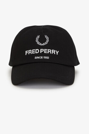 Fred Perry Cotton Canvas Branded Cap Black