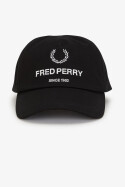 Fred Perry Cotton Canvas Branded Cap Black