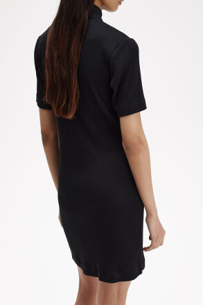 Fred Perry Amy Winehouse Ribbed Polo Shirt Dress Black 160 00