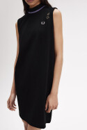 Fred Perry Metallic Tipped Mock Neck Dress Black