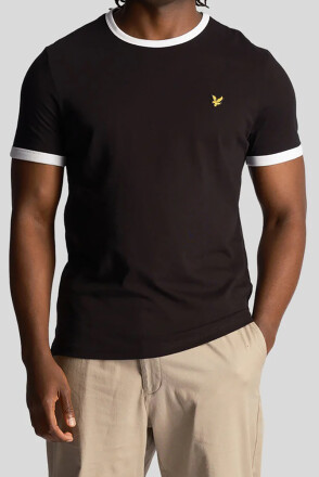 Lyle & Scott Ringer T-Shirt Jet Black White