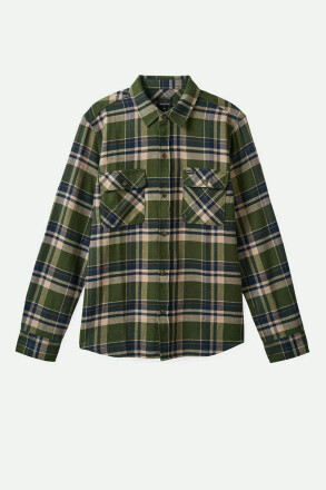 Brixton Bowery Flannel Shirt Cypress Greenwashed