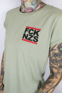 True Rebel Ladies Shirt FCK NZS Pocket Print Pistachio