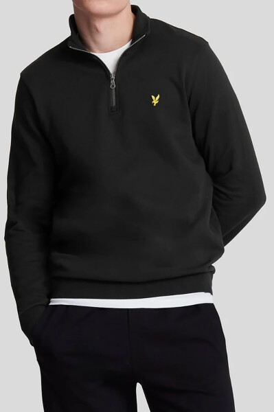 Lyle & Scott Quarter Zip Loopback Sweat Jet Black