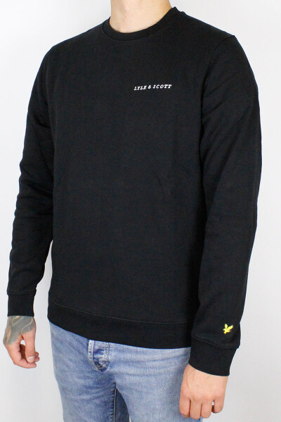 Lyle & Scott Sweater Embroidered Jet Black White