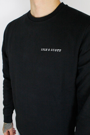 Lyle & Scott Embroidered Sweater Jet Black White