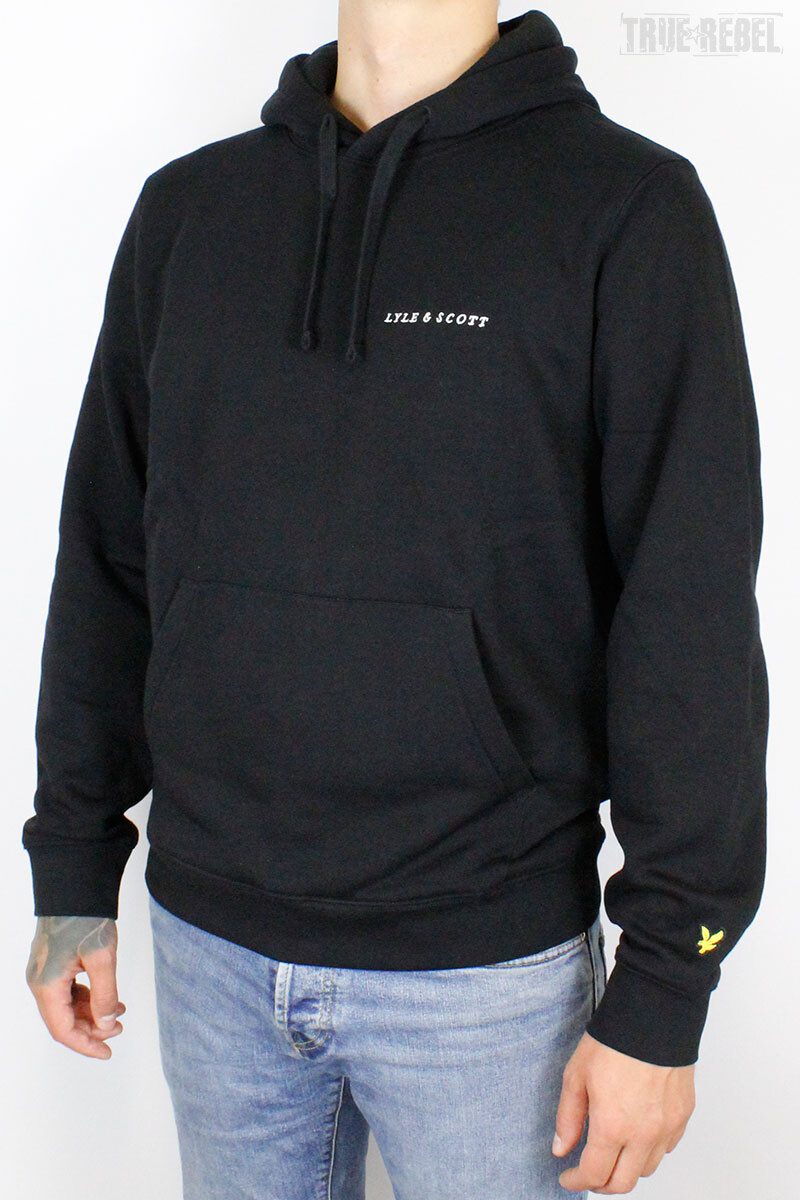 Lyle & Scott Embroidered Hoodie Jet Black White