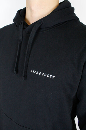 Lyle & Scott Hoodie Embroidered Jet Black White