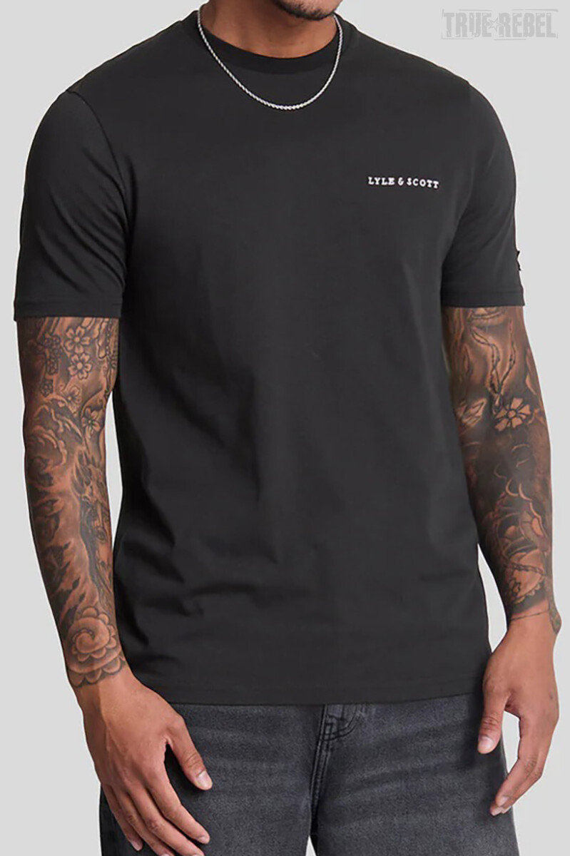 Lyle & Scott Embroidered T-Shirt Jet Black White