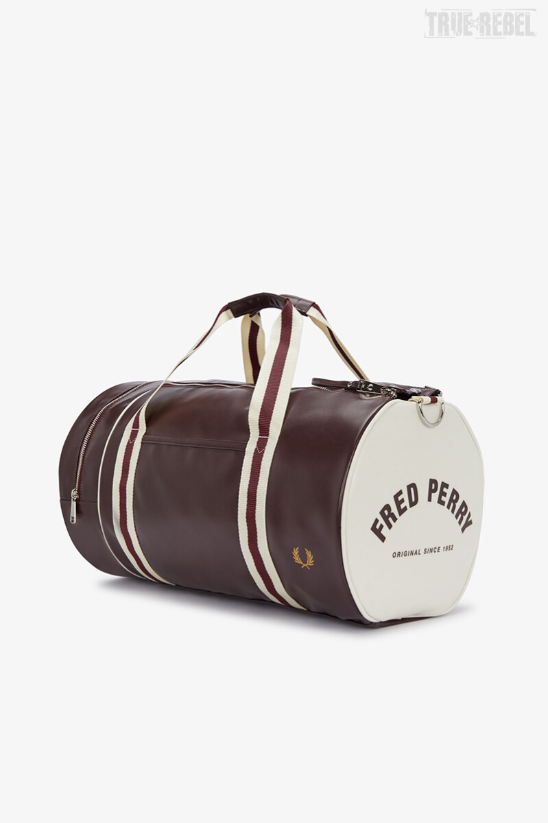 Fred Perry Classic Barrel Bag Oxblood Ecru 120 00