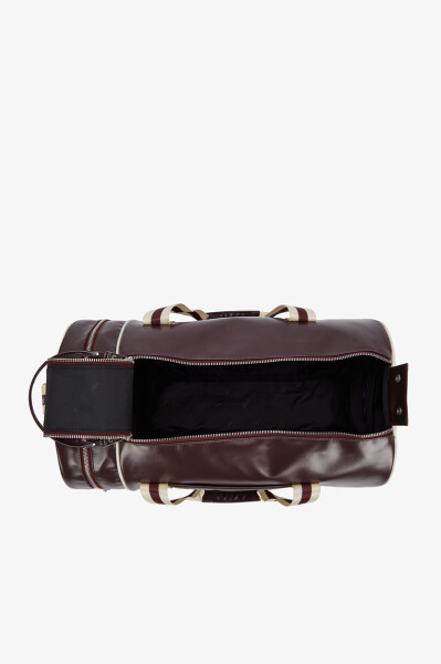 Oxblood leather barrel bag 2025