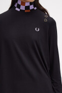 Fred Perry Amy Winehouse Printed Trim High Neck Top Black