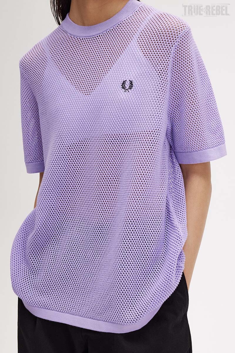 Fred Perry Amy Winehouse Open Knit T-Shirt Ultra Violet