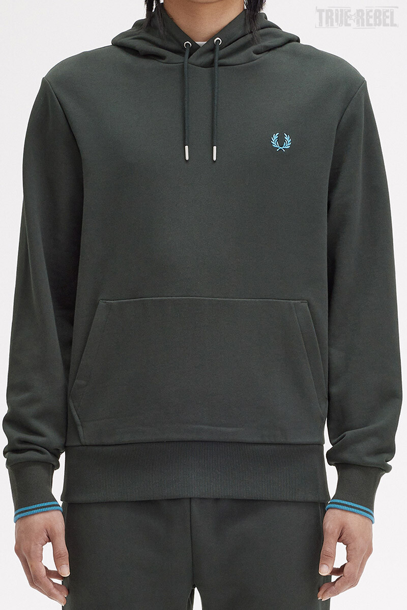 Fred Perry Hoodie Tipped Night Green