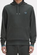 Fred Perry Tipped Hoodie Night Green Silver Blue