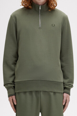 Fred Perry Halfzip Sweater Laurel Wreath Green