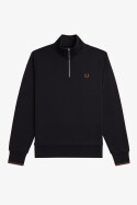 Fred Perry Halfzip Sweater Laurel Black Whiskey Brown