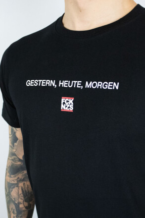 True Rebel T-Shirt FCK NZS Gestern, Heute, Morgen Black XS