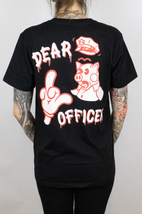True Rebel T-Shirt Dear Officer Black XS