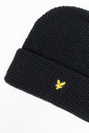 Lyle & Scott Waffle Beanie Jet Black