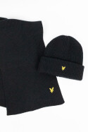 Lyle & Scott Beanie Hat Scarf Set Lambswool Mountain Moss Olive