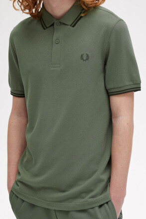 Fred Perry Polo Shirt Twin Tipped Wreath Green