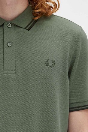 Fred Perry Polo Shirt Twin Tipped Wreath Green