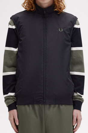 Fred Perry Brentham Gilet Black LW Green