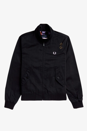 Fred Perry Ladies Amy Winehouse Satin Jacket Zip Through Black