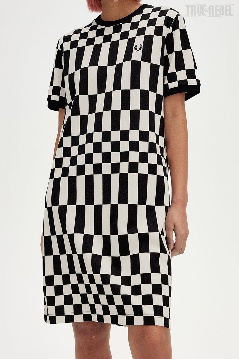 Fred Perry Pique Dress Chequerboard Black