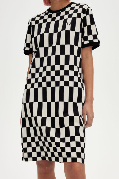 Fred Perry Pique Dress Chequerboard Black