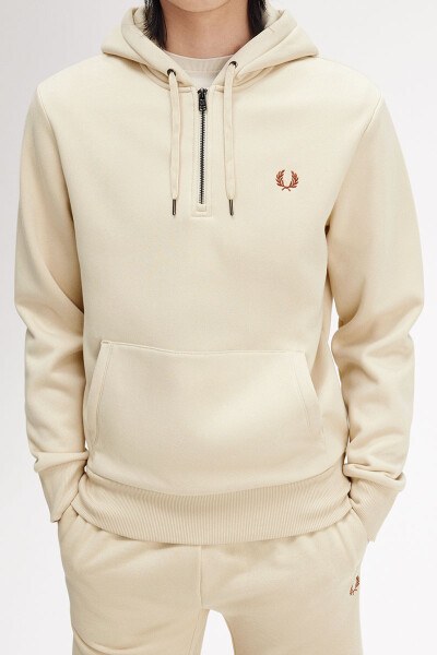 Fred Perry Fleece Hoodie Back Oatmeal