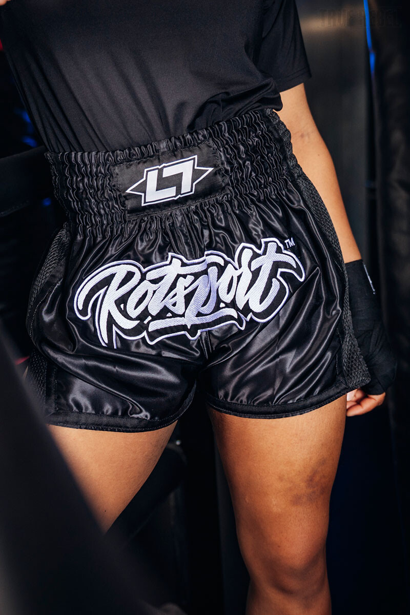 Less Talk Muay Thai Shorts Rotsport Blac box