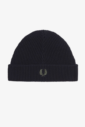 Fred Perry Waffle Knit Beanie Black