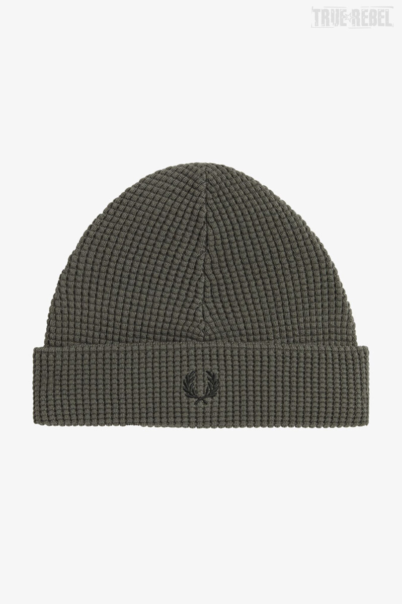 Fred Perry Waffle Knit Beanie Field Green