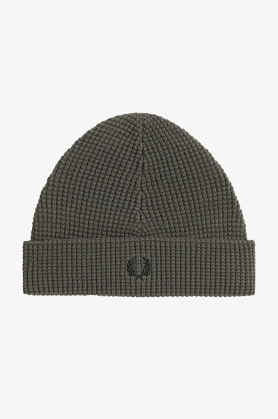 Fred Perry Waffle Knit Beanie Field Green