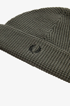 Fred Perry Waffle Knit Beanie Field Green